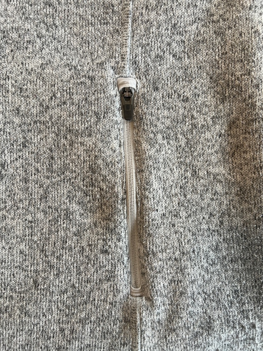 L.L.Bean Sweater Fleece Coat, Hood, Pockets, Zipper, Longer Fit, Grey, Sz M - Picture 9 of 13